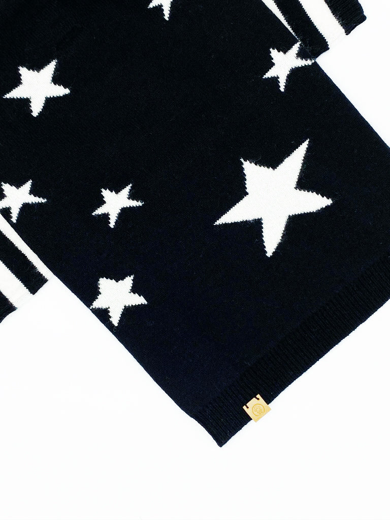 Star Cashmere-Blend Sweater, Black Combo