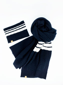 Cashmere Blend Scarf sets for Pets and their humans, Black and White